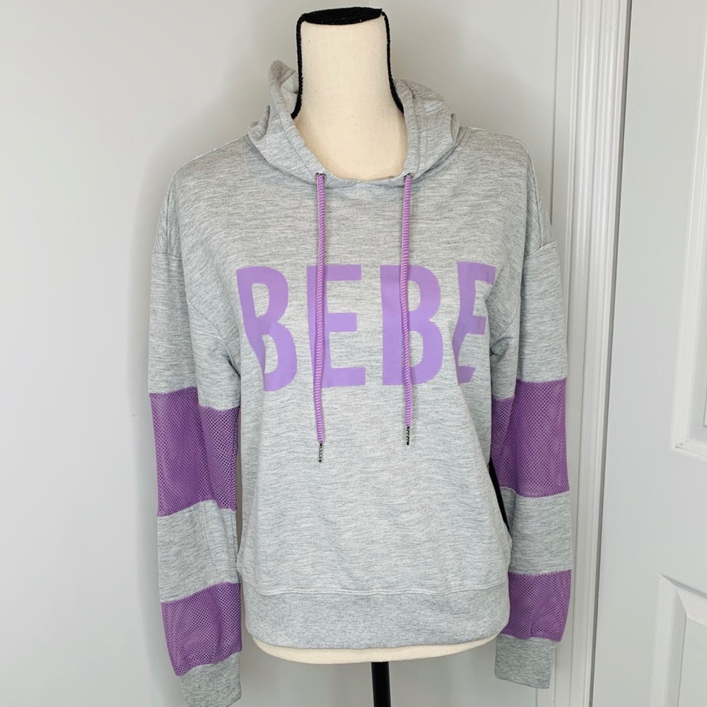 Bebe logo mesh panel hoodie